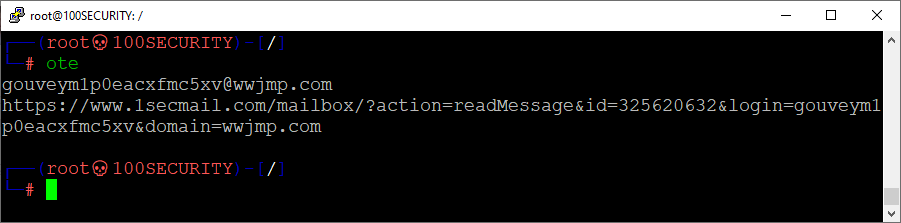 OTE - E-mail Temporário via Terminal